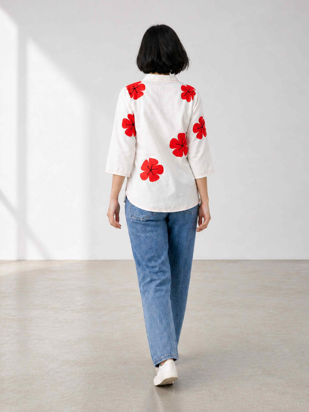 Blush Bloom Kurti - Berry Red