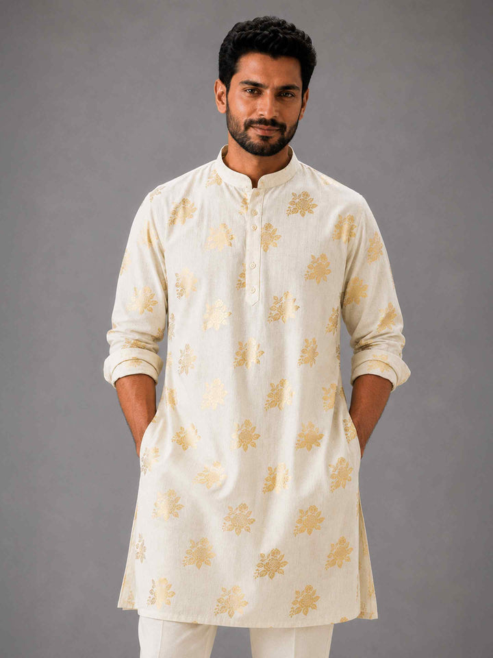 Gold Rose - Jute Silk Kurta