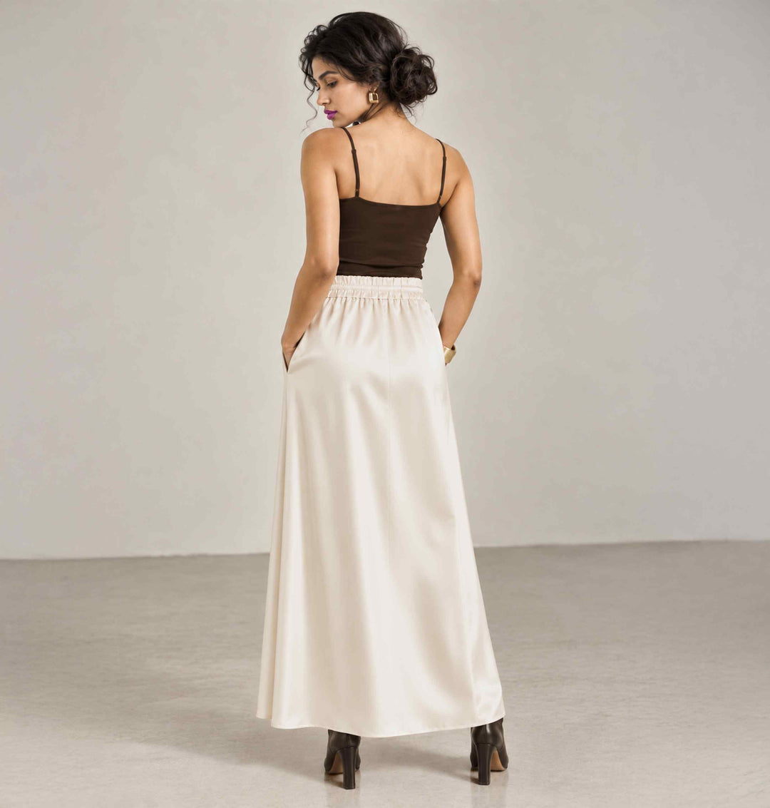 Satin Skirt - Ivory