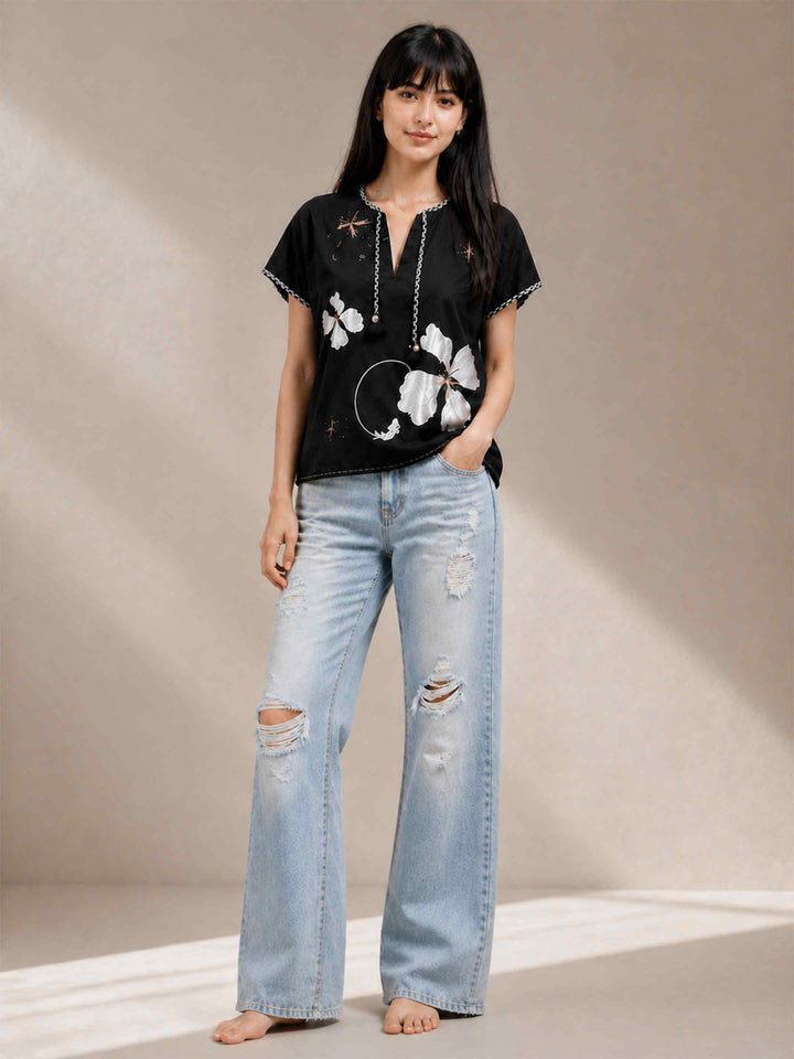 Black Petal Top