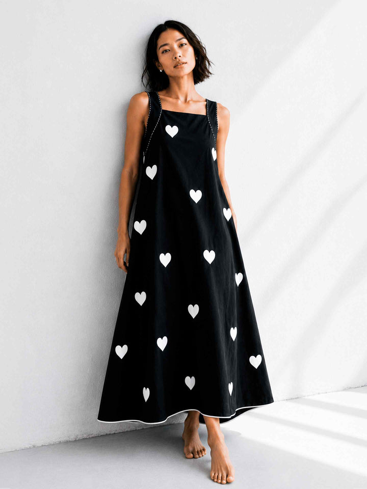 Classic Dress - Black Hearts