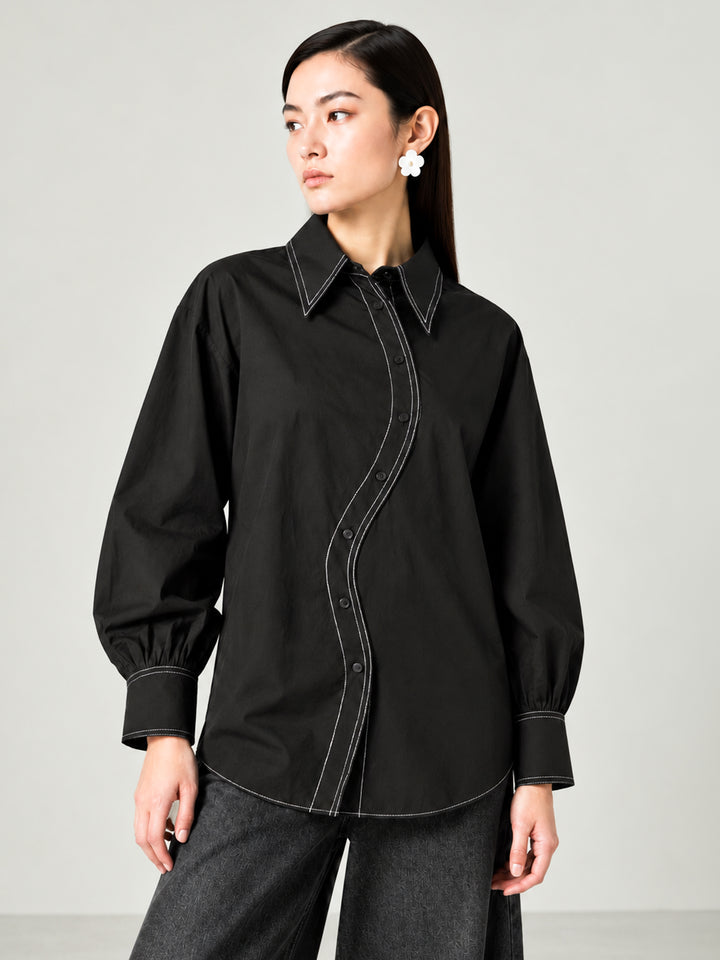 Curved Placket Shirt