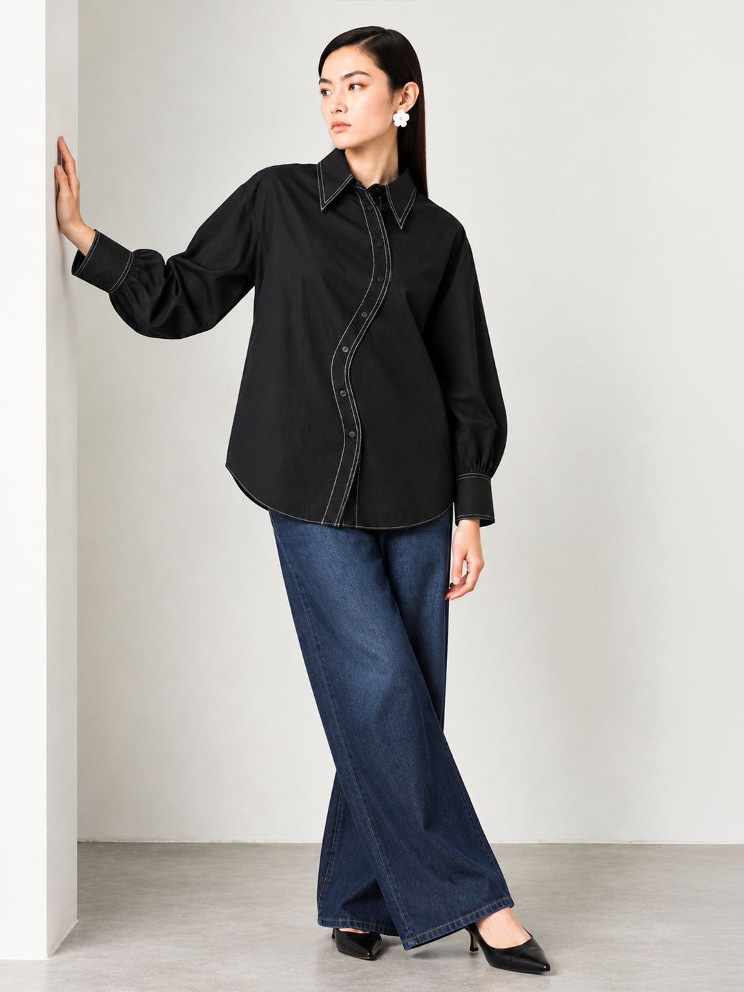 Curved Placket Shirt