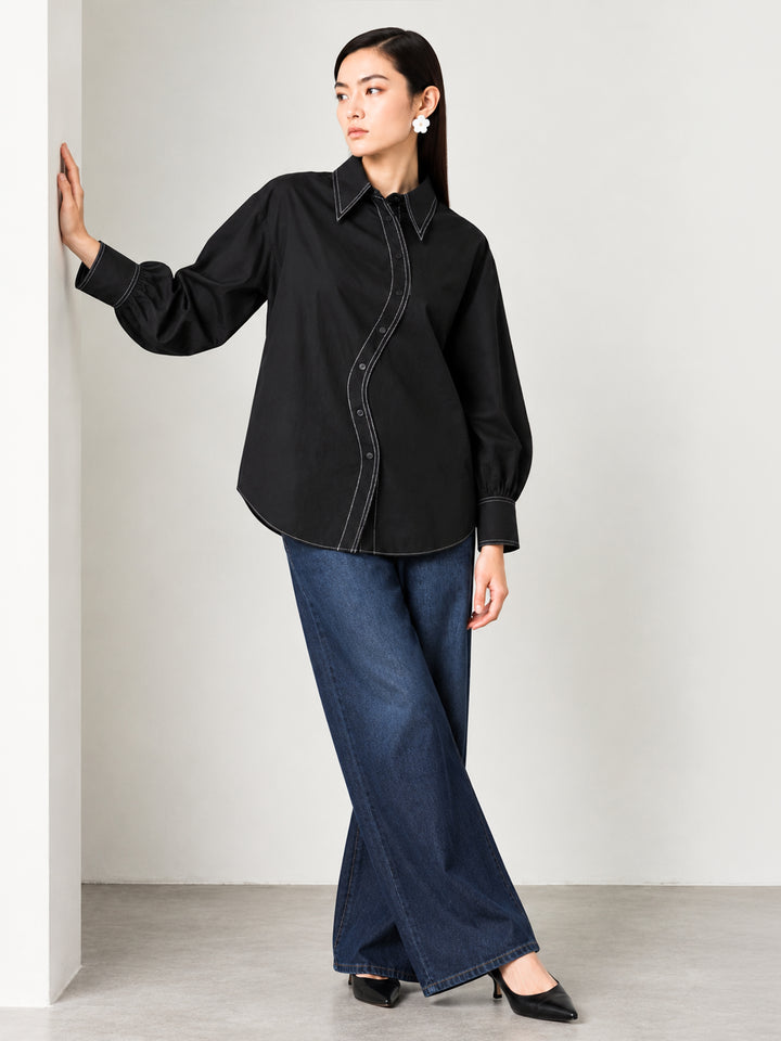 Curved Placket Shirt