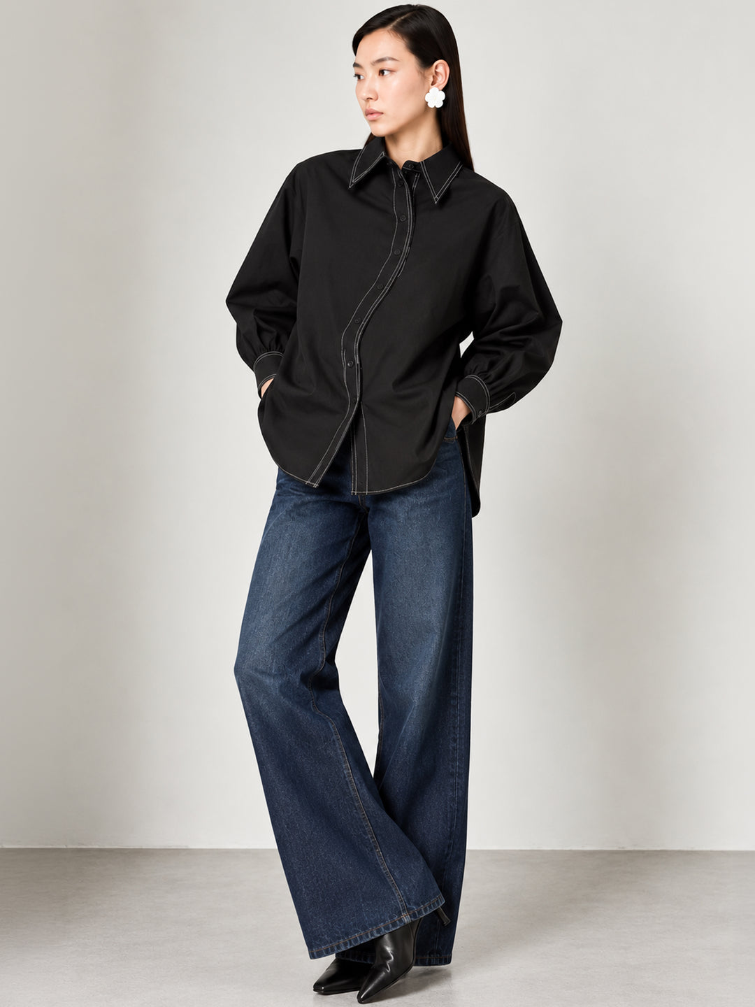 Curved Placket Shirt