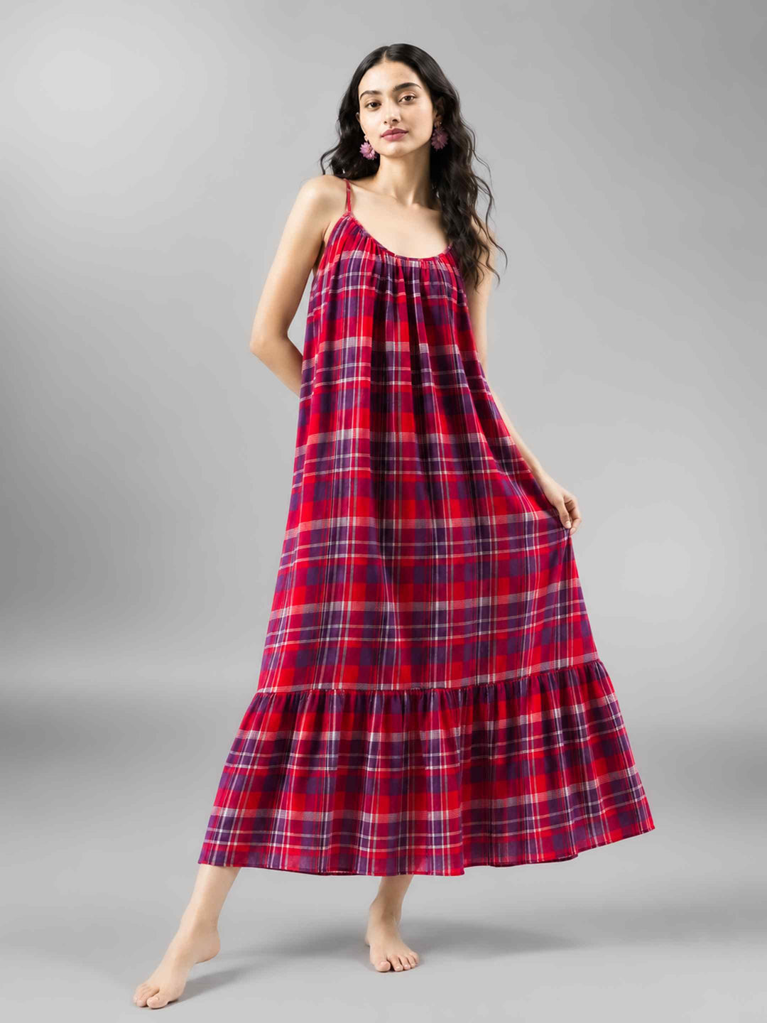Boho Spirit Dress - Red Checks