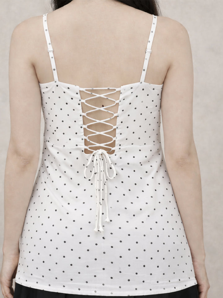 Tie Up Dori Top - Polka Dot