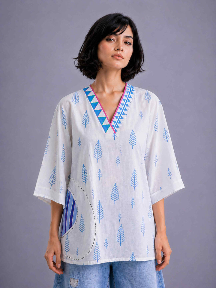 Indigo leaf Top