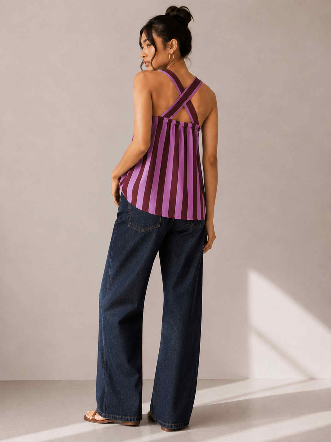 Candy Stripe Criss Cross Top