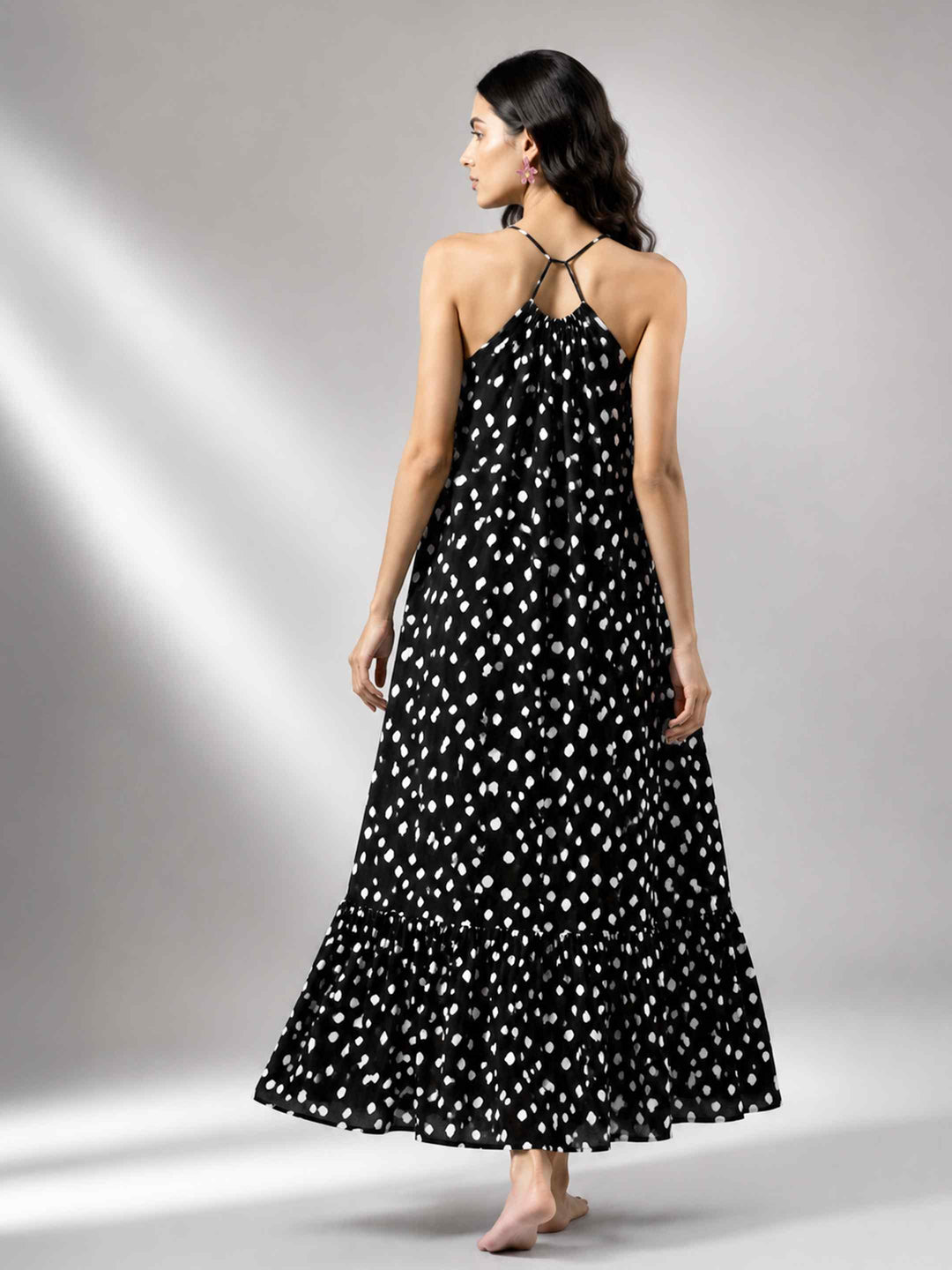 Boho Spirit Dress - Black Polka