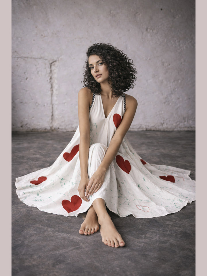 Sora Heart Dress - White.