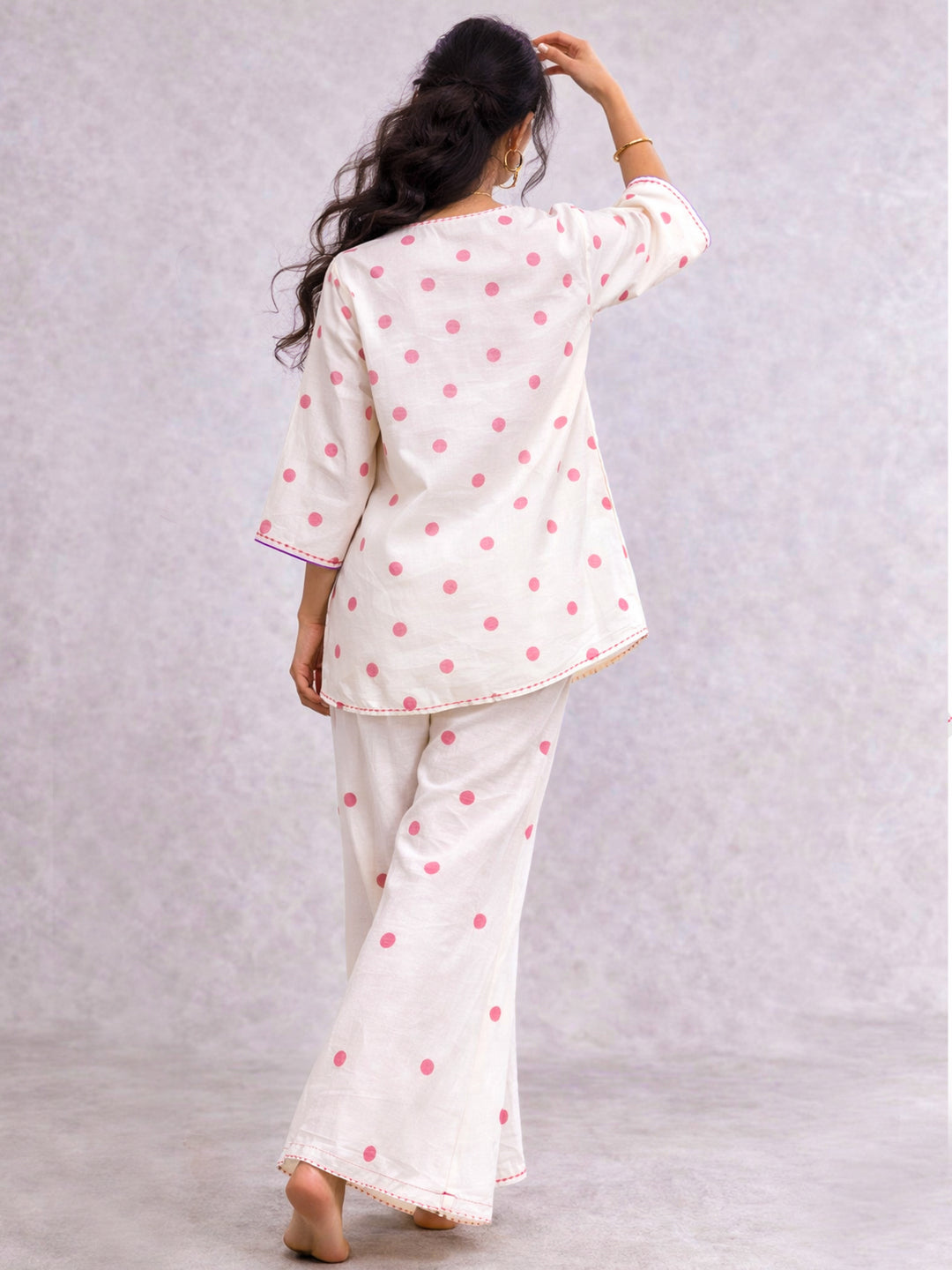 Luna Dot Kurti - Ivory White
