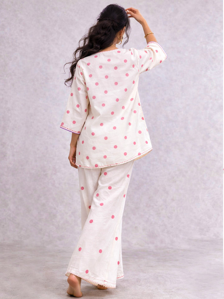 Luna Dot Kurti - Ivory White