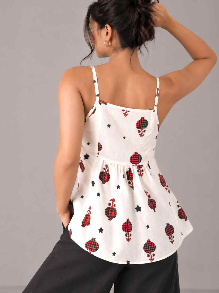 Strap Anaar Top - Red Black