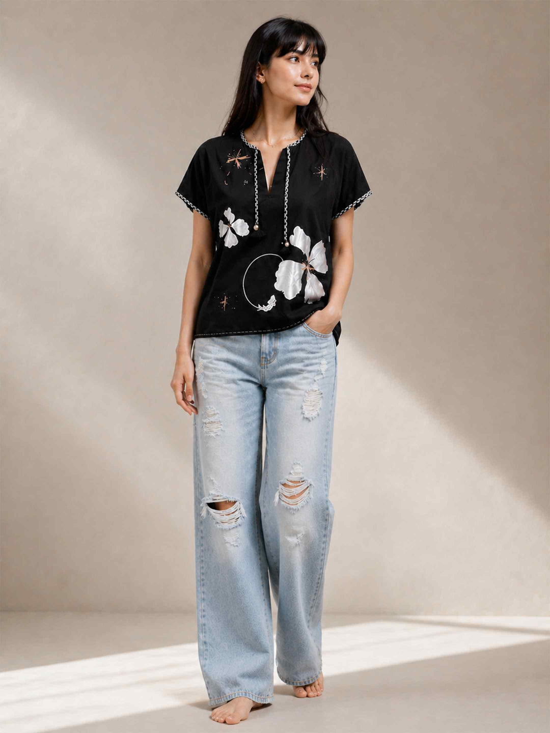 Black Petal Top
