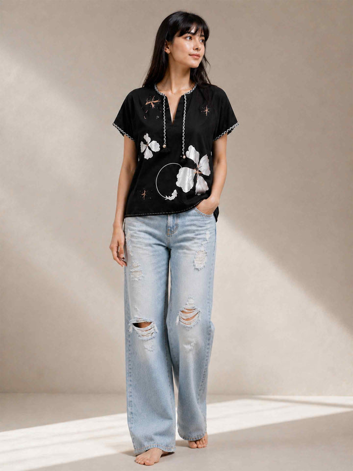 Black Petal Top