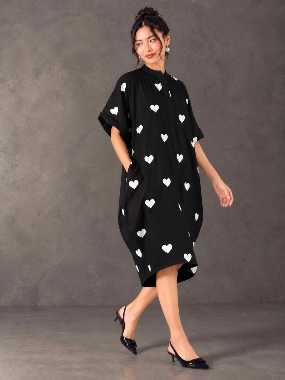 Cocoon Dress - Midnight Hearts