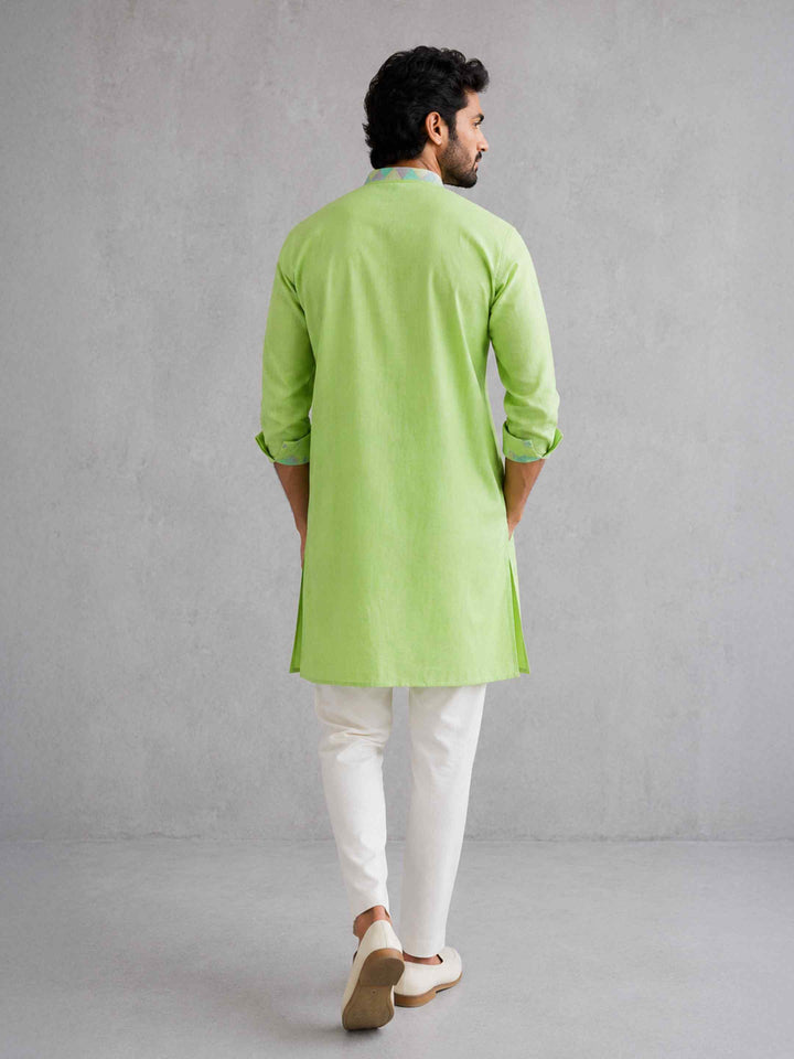 Shivoham Cotton Kurta - Lime