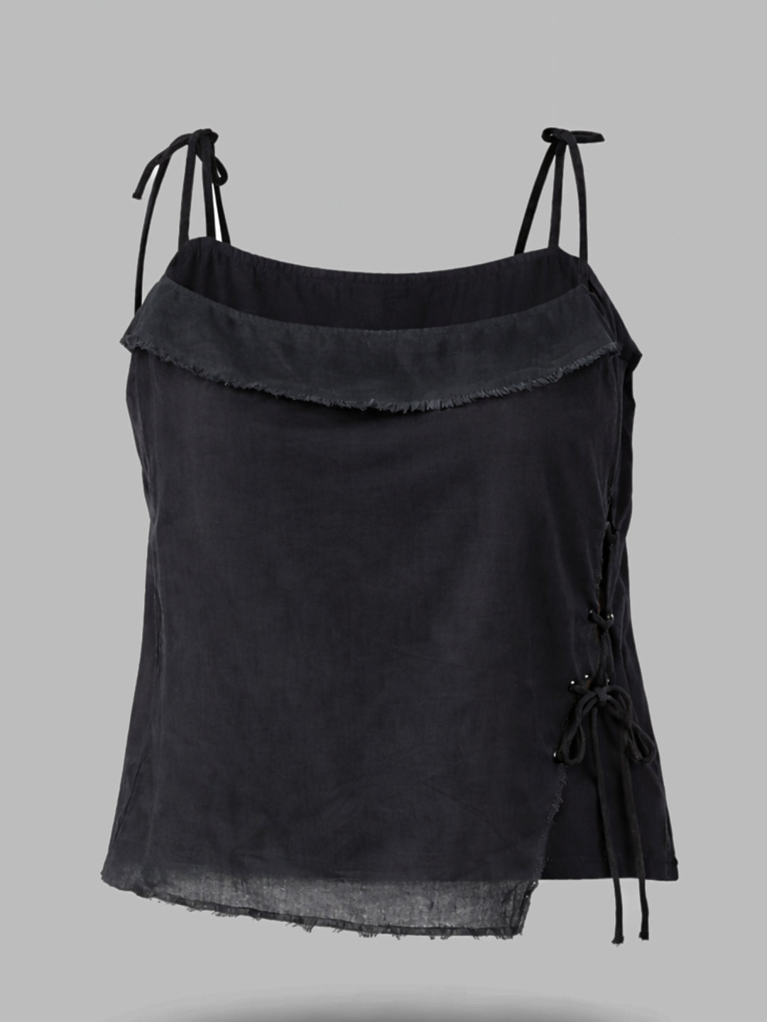 Tie-Up Spagheti Top - Black