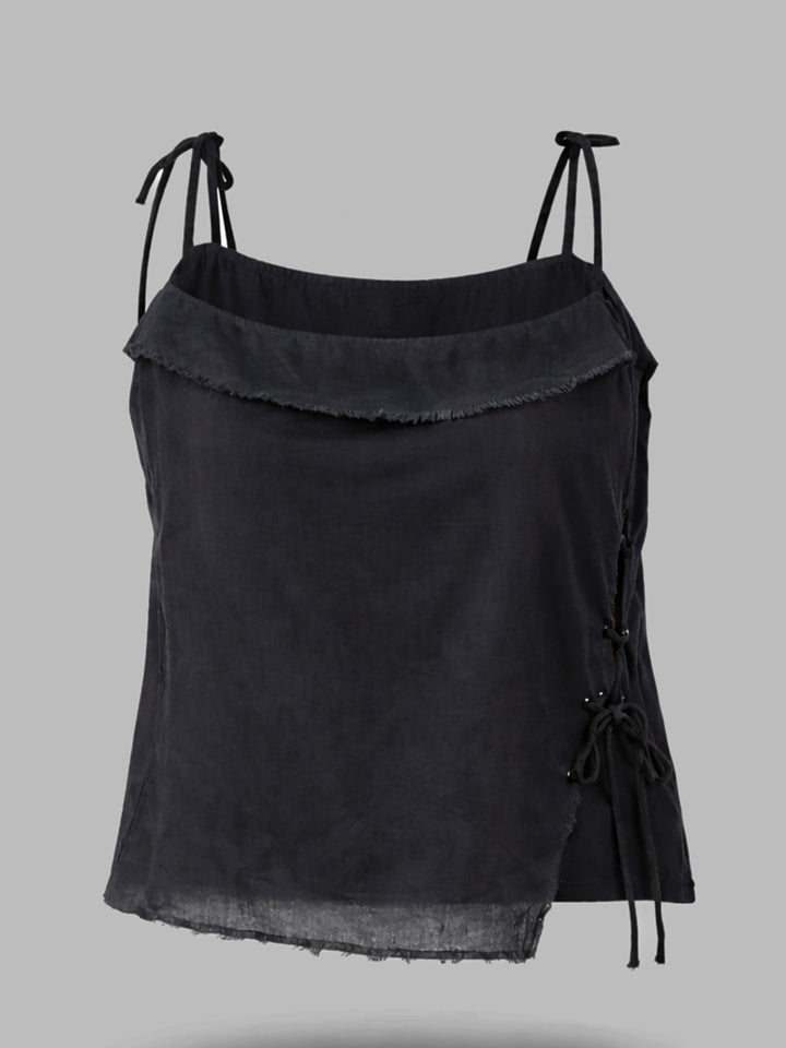 Tie-Up Spagheti Top - Black