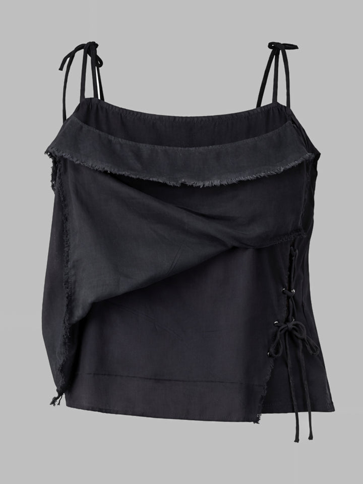 Tie-Up Spagheti Top - Black