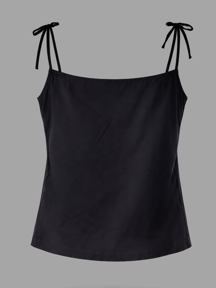 Tie-Up Spagheti Top - Black