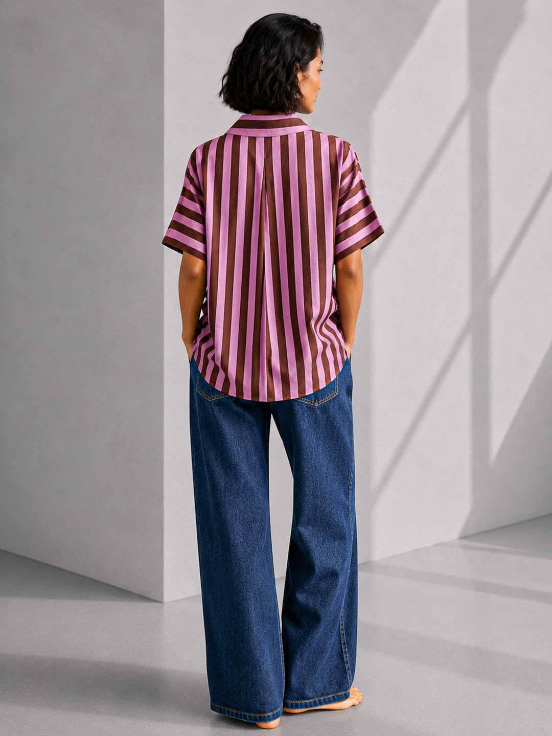 Aubergine Pink Stripe Top