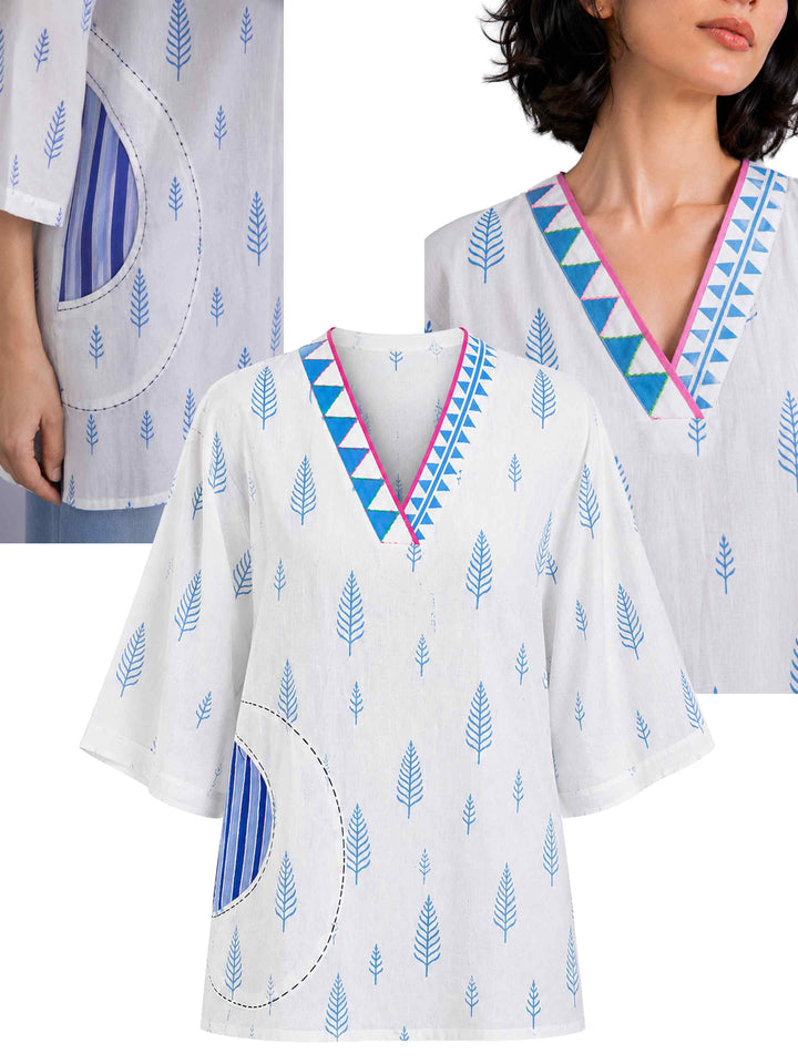 Indigo leaf Top