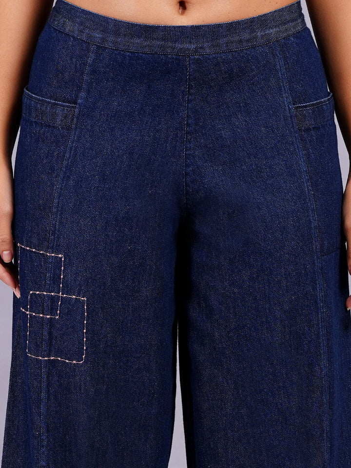 Indigo Blue Straight Fit Denim Pants