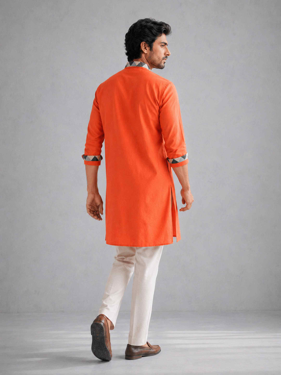 Shivoham Cotton Kurta - Saffron