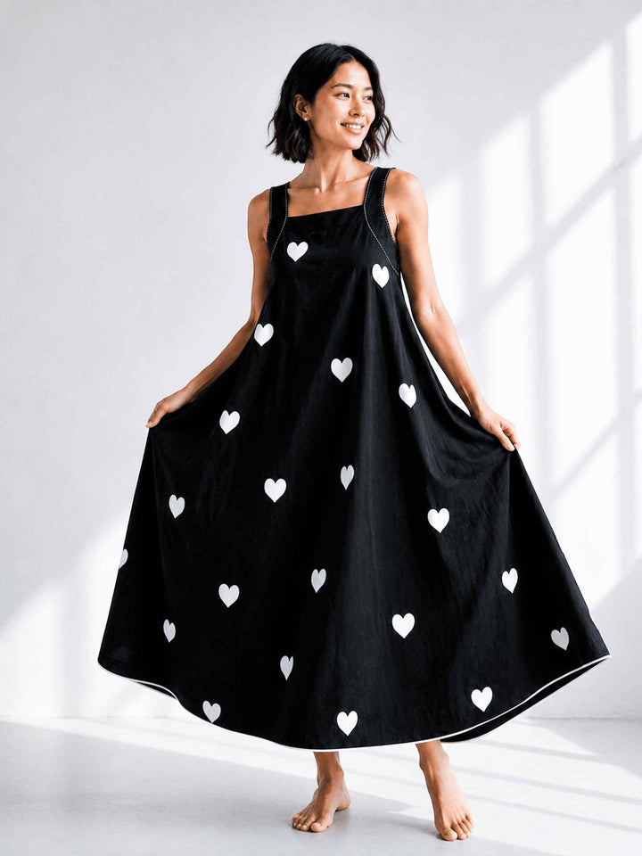 Classic Dress - Black Hearts