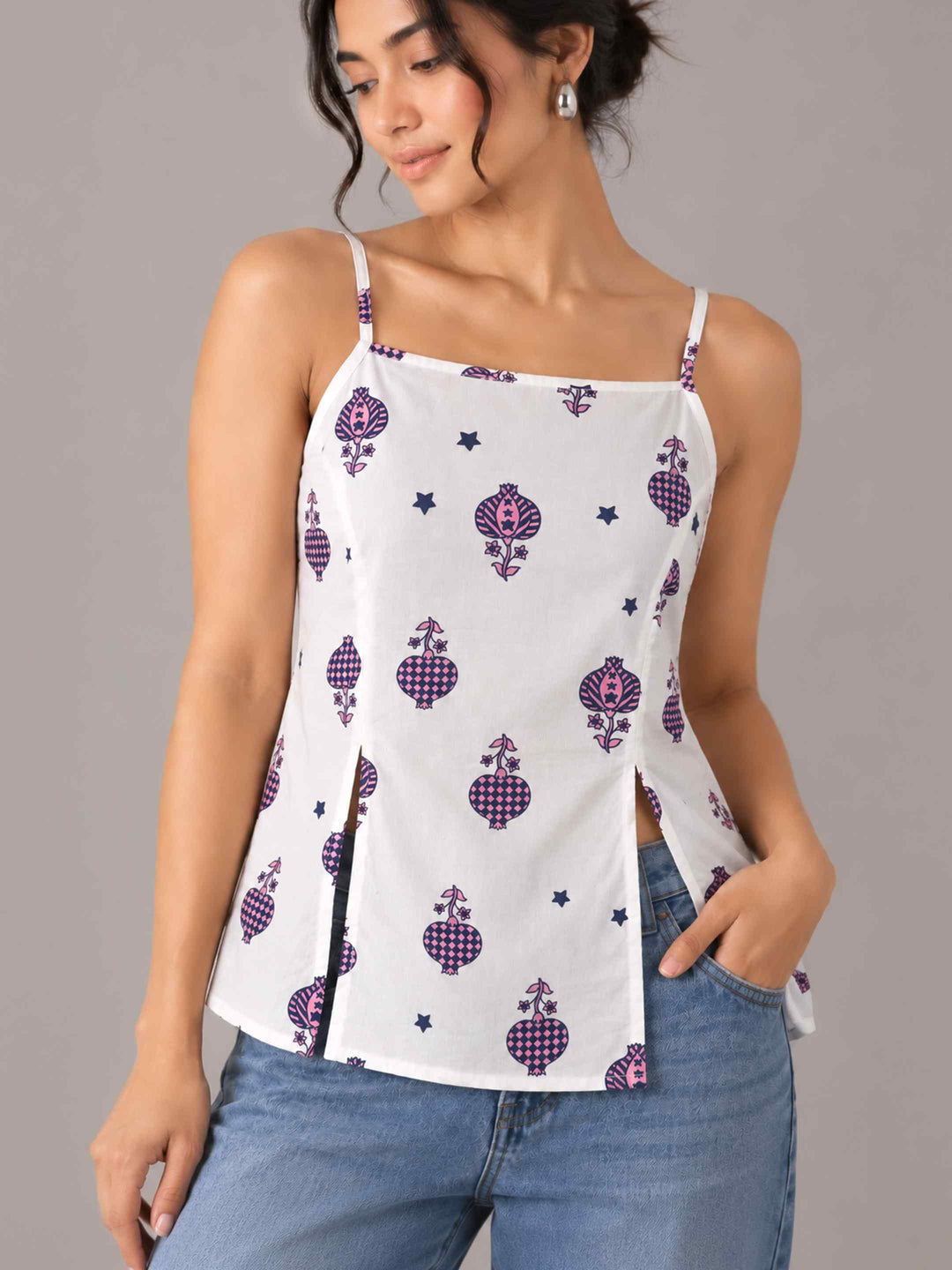 Strap Anaar Top - Indigo Pink
