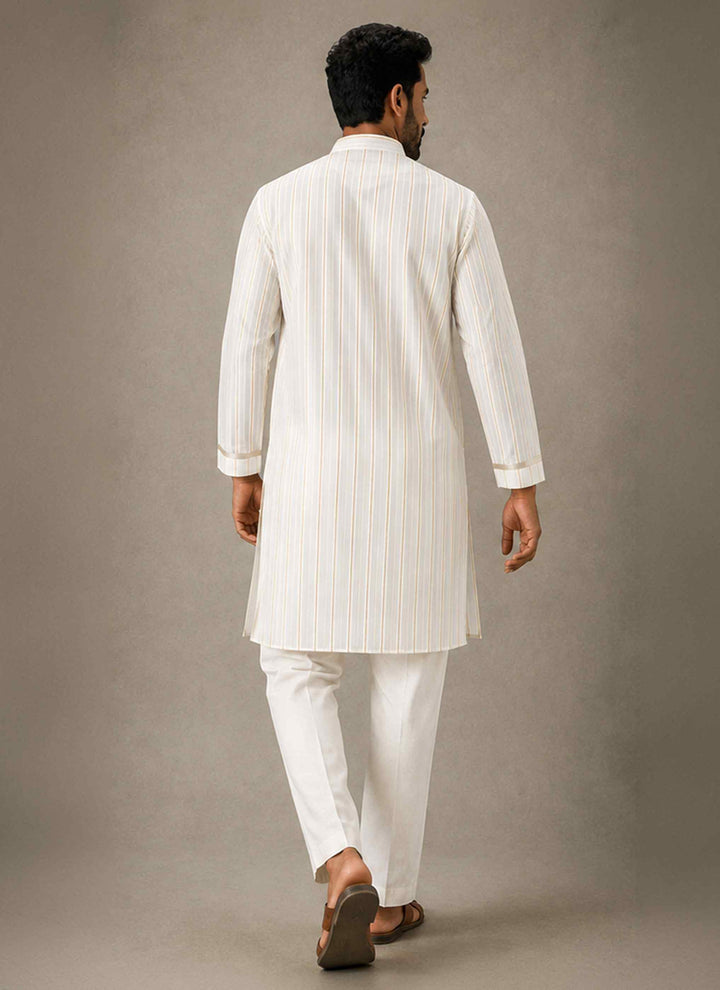 Gold Line - Cotton Linen Kurta