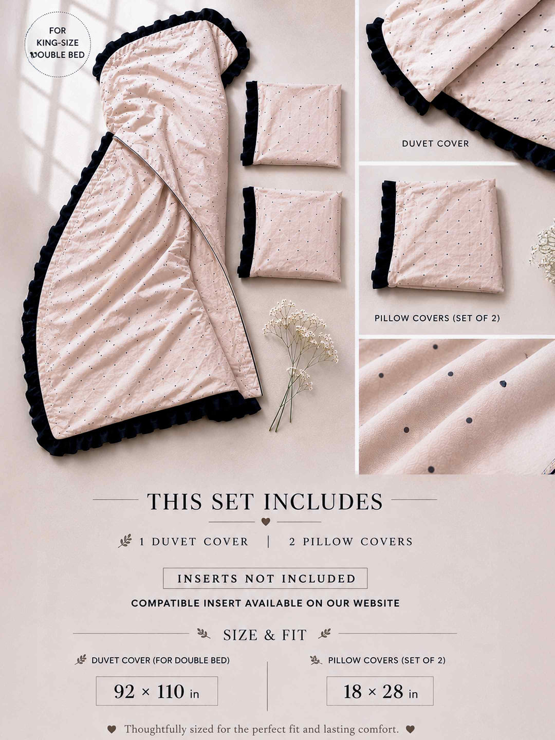 Blush Polka Duvet Set