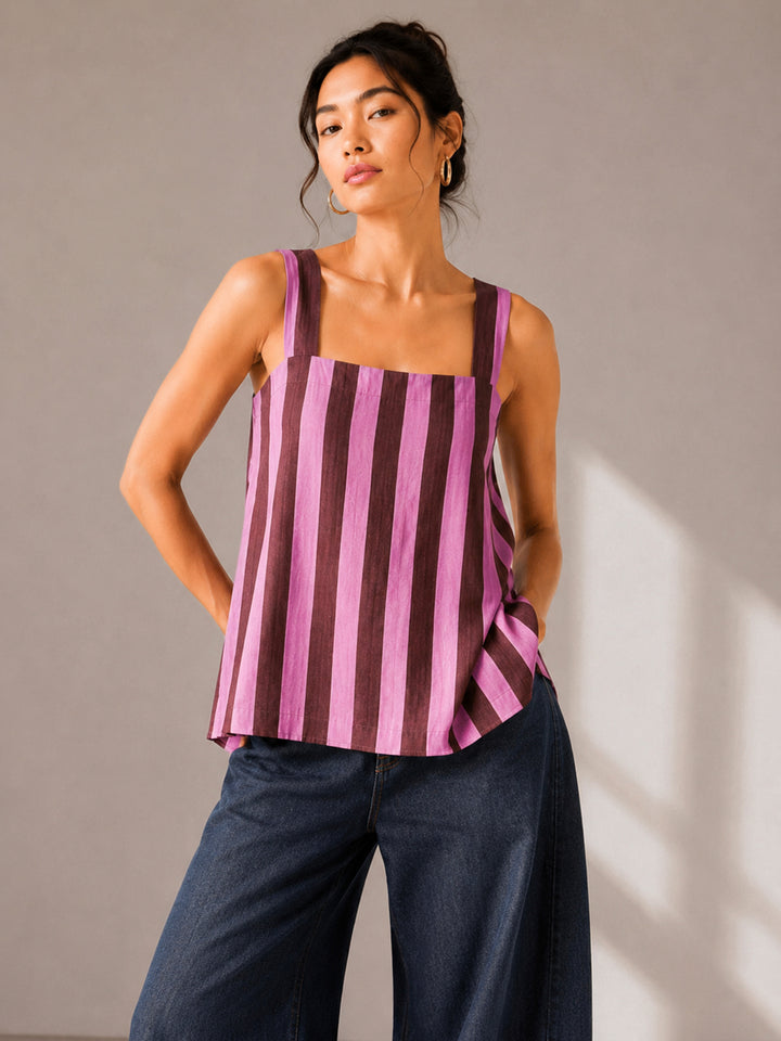 Aubergine Pink Stripe - Cr. ossback Co-ord Set
