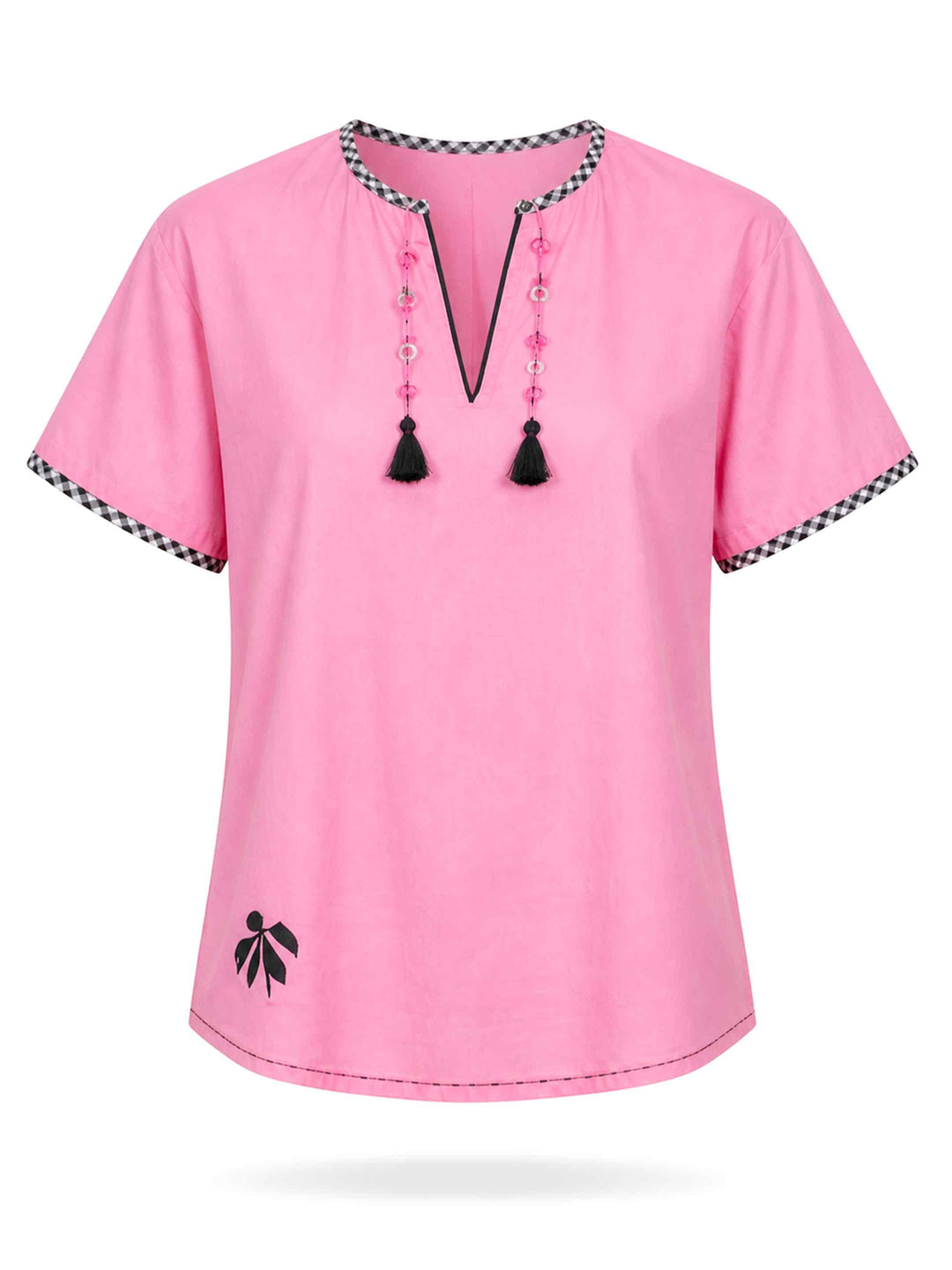 Petal Check Top - Pink
