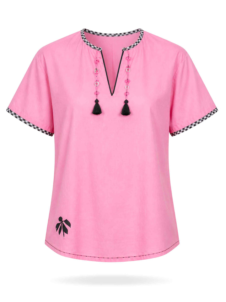 Petal Check Top - Pink