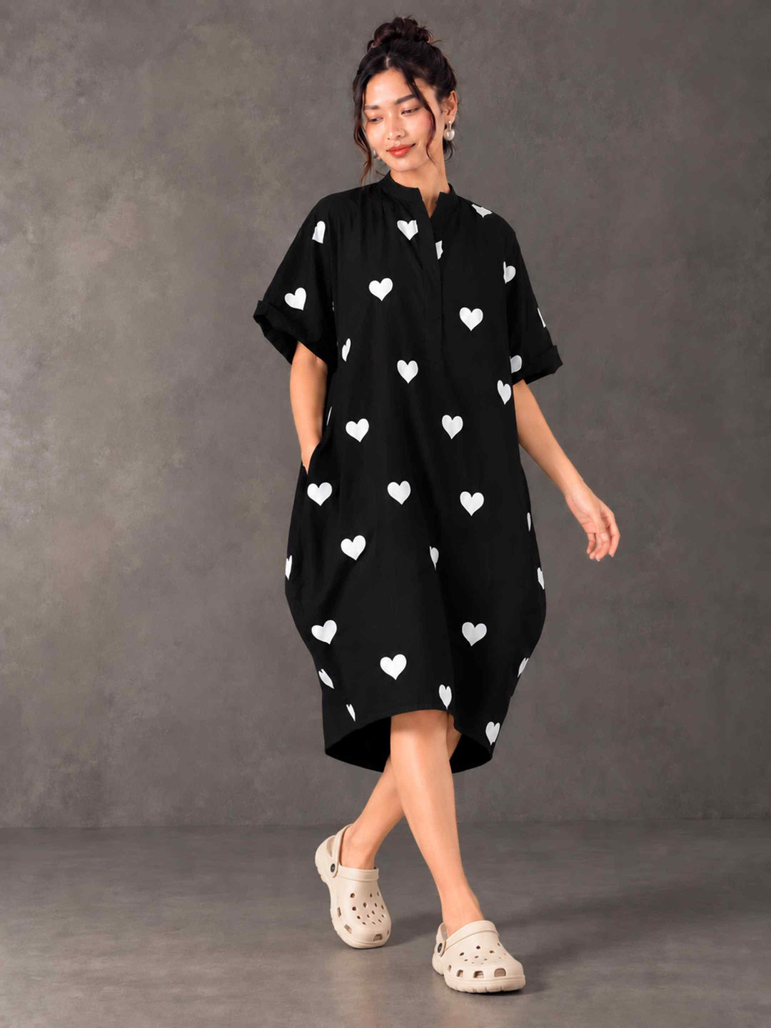 Cocoon Dress - Midnight Hearts