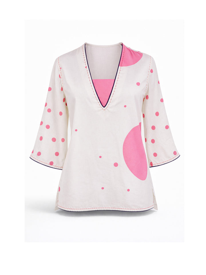 Luna Dot Kurti - Ivory White
