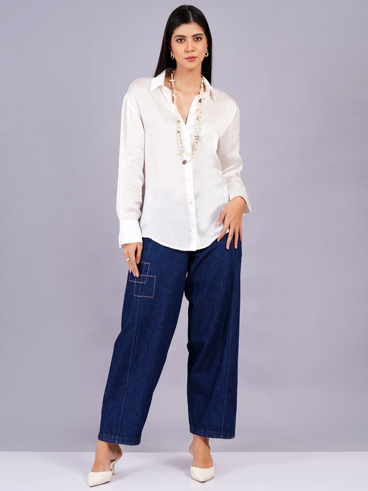 Indigo Blue Straight Fit Denim Pants