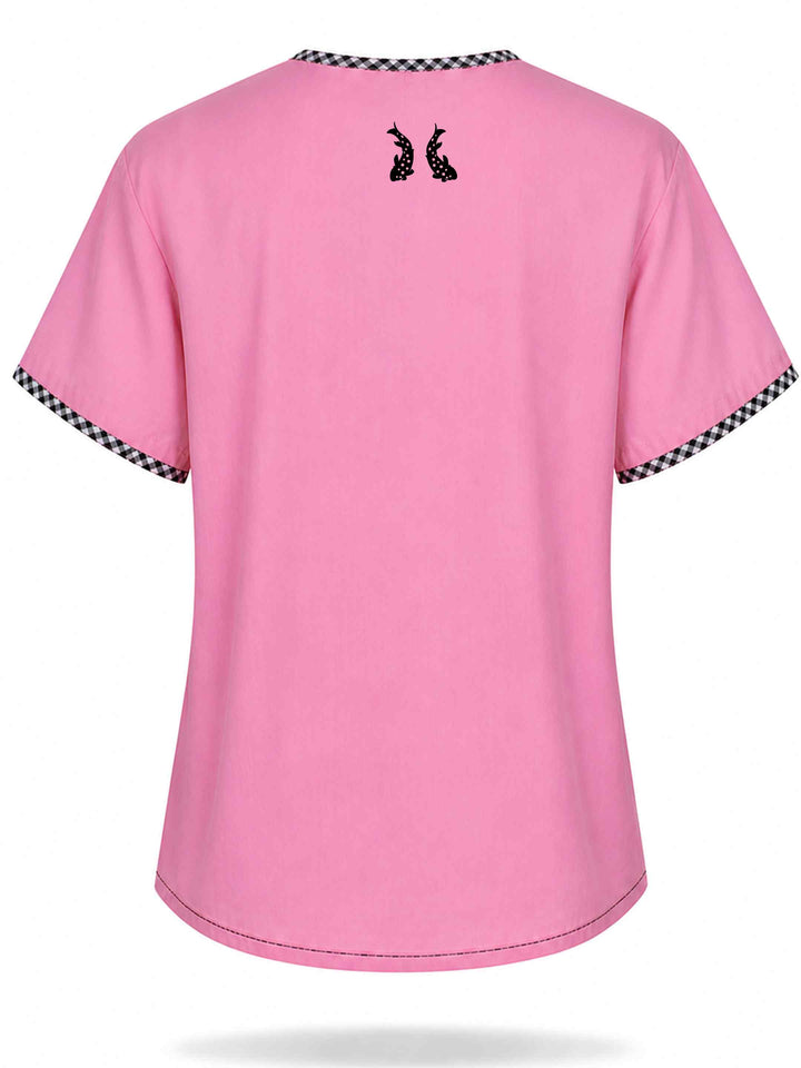 Petal Check Top - Pink