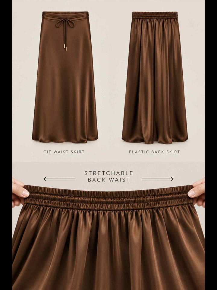 Satin Skirt - Caramel