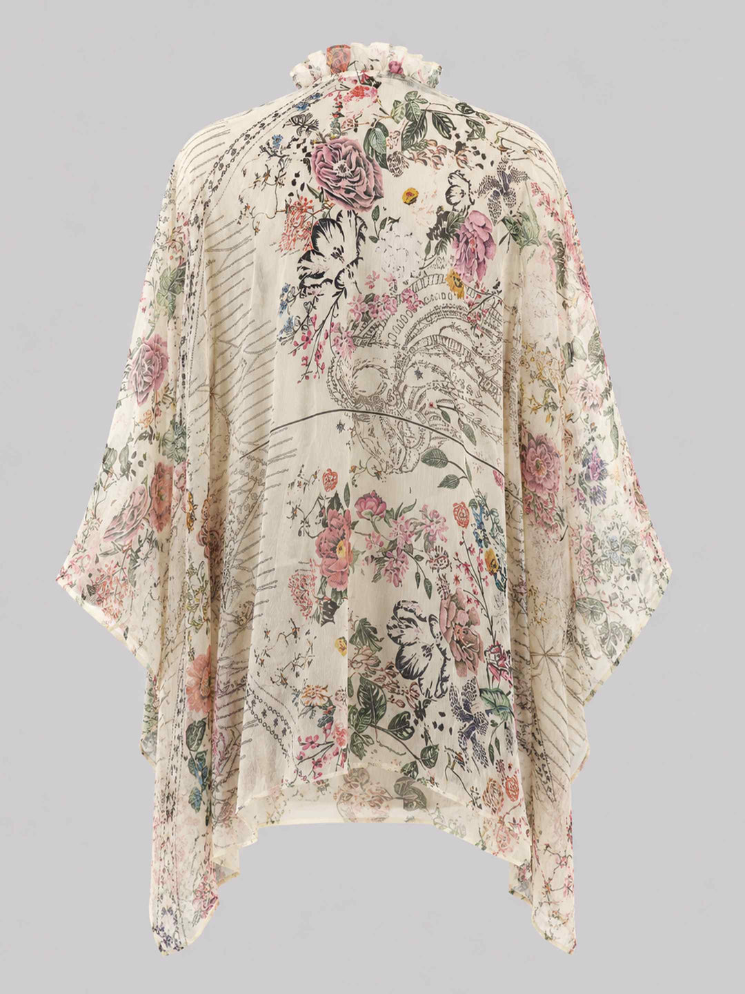 Sheer Tie up Tunic - Floral Print