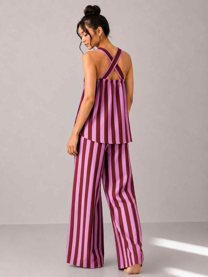 Aubergine Pink Stripe - Cr. ossback Co-ord Set