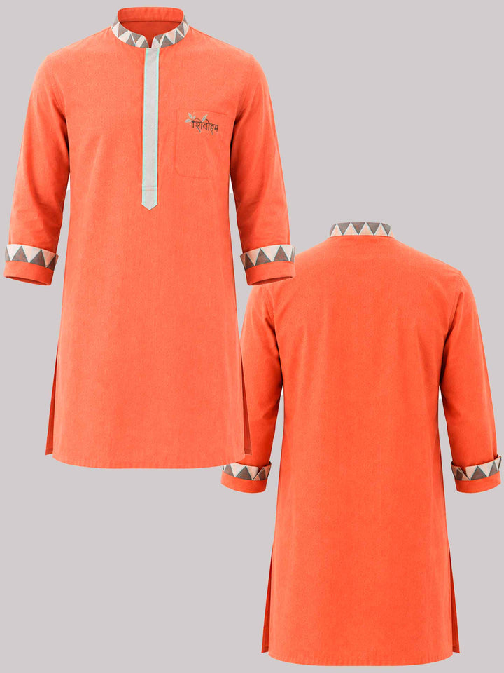 Shivoham Cotton Kurta - Saffron