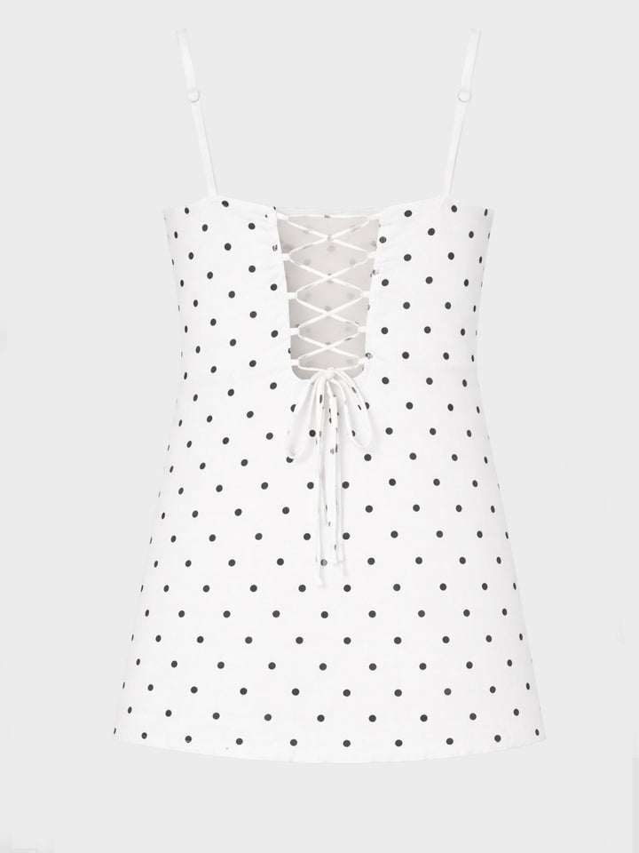 Tie Up Dori Top - Polka Dot