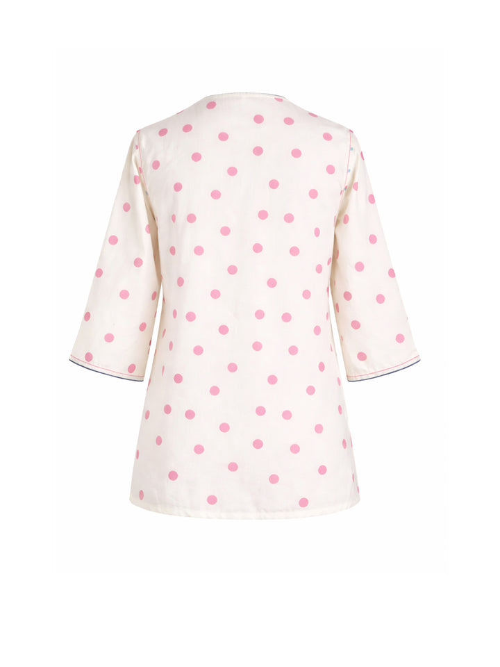 Luna Dot Kurti - Ivory White