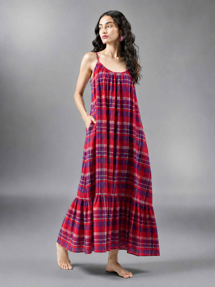 Boho Spirit Dress - Red Checks