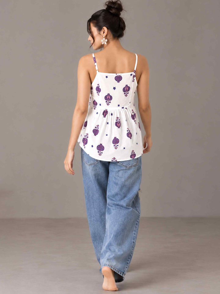 Strap Anaar Top - Indigo Pink