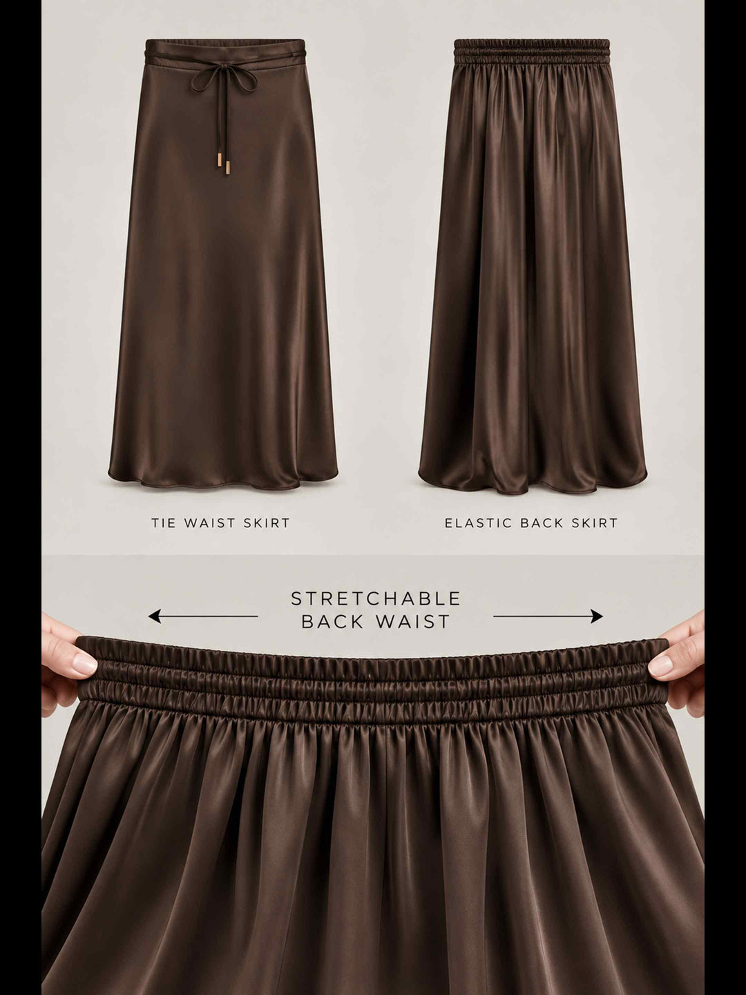 Satin Skirt - Coffee